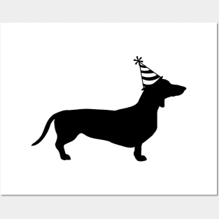 Dachshund On Birthday Party Posters and Art